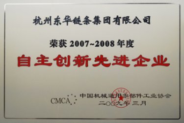 东华链条集团被授予“2007-2008年度自主创新先进